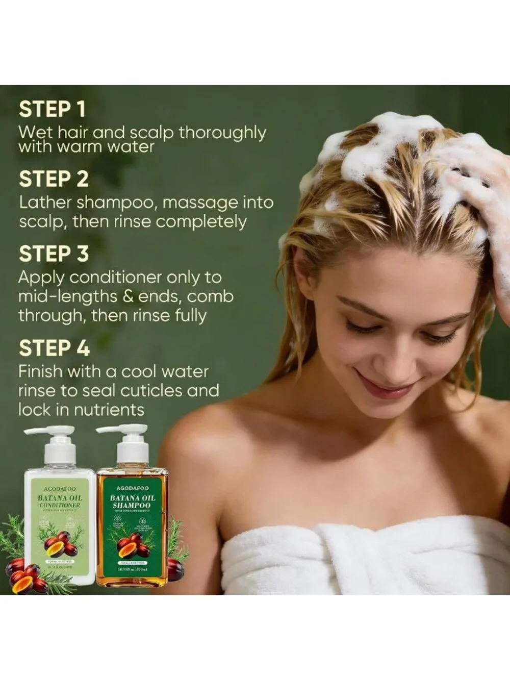 Revitalizing Batana Oil Shampoo & Conditioner Set for Hair Growth & Repair 300ml